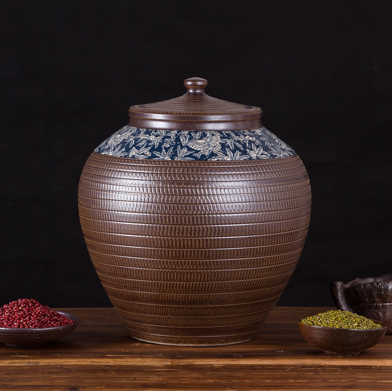 批发陶瓷50斤100斤储米缸米桶油缸腌菜腌肉缸水坛水缸酒坛工艺品