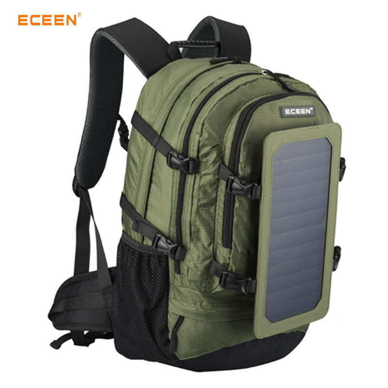 ECEEN厂销户外运动太阳能背包旅行登山徒步包男女充电双肩背包