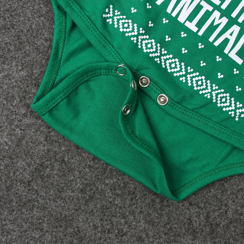 Children's Christmas jumpsuit boys and girls letter short sleeve Christmas suit_voghion.com