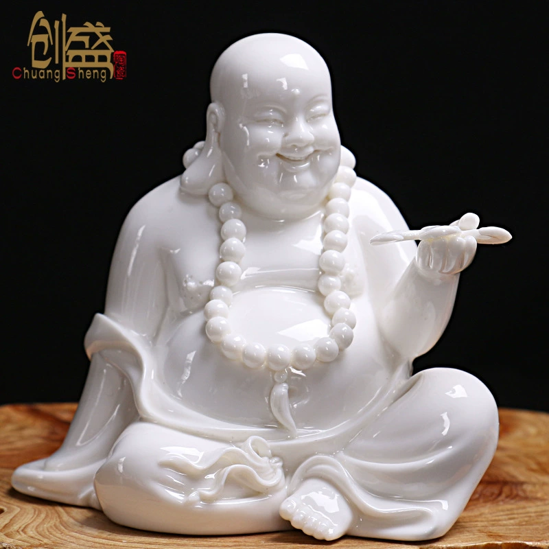 Украшения для автомобиля, большой живот, Майтрея Будда, Пин Ан, офис и дом, белая фарфоровая керамика, декоративные автомобильные аксессуары