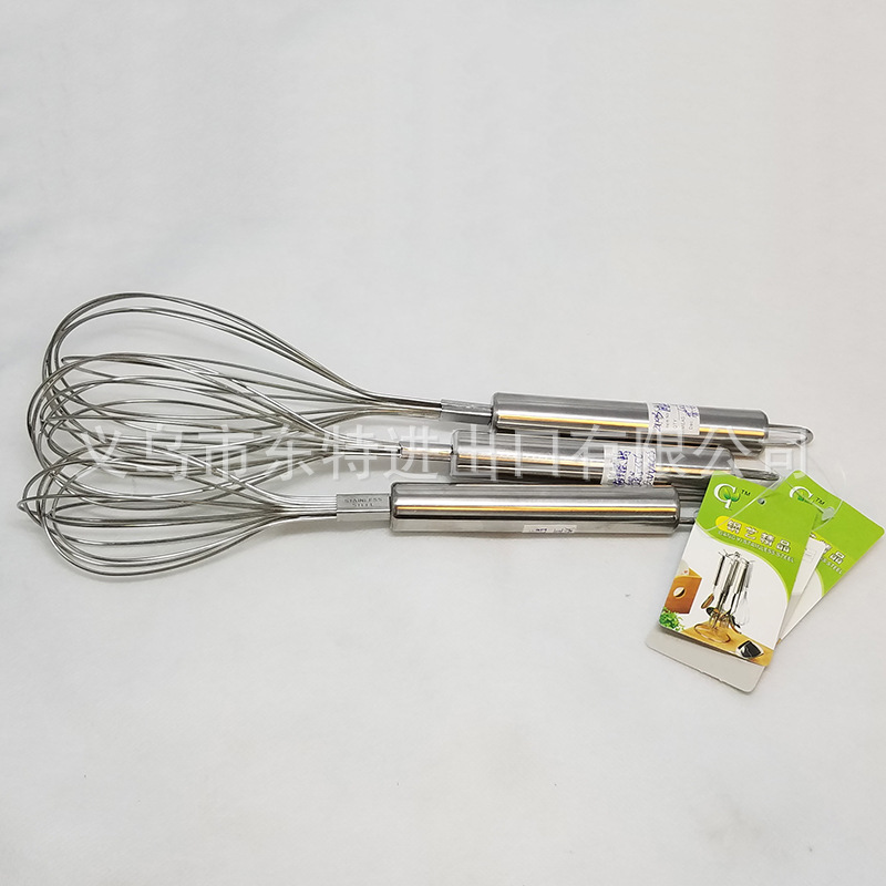 Factory direct sales of stainless steel egg beaters, steel-handled household baking supplies, manual egg beaters detail image 9