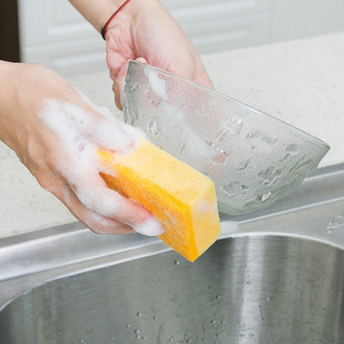 Japanese imported dishwashing sponge wipes kitchen dishes and pots household double-sided decontamination cleaning magic wipes 5 pieces