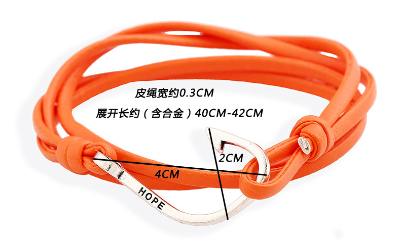 Nautical Navy Fishhook Alloy Bracelet Couple Fishhook Bracelet