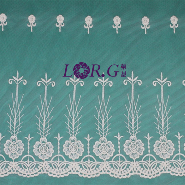 棉线绣 衣摆绣花布 裙摆绣花布