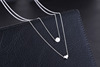 Fashionable necklace, chain for key bag  from pearl heart shaped, accessory, silver 925 sample, wholesale, Korean style