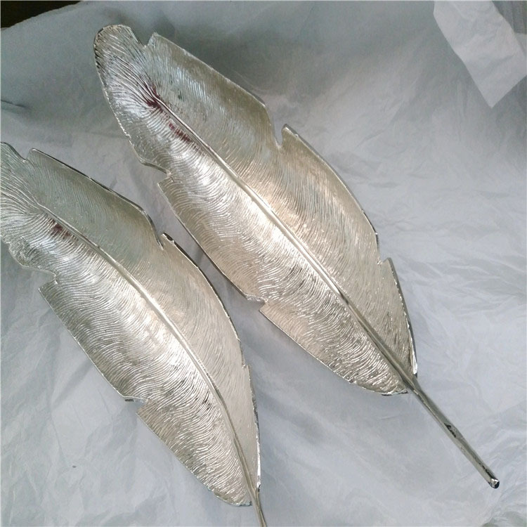 铝合金电镀加工镀珍珠银 树叶状工艺品电镀珍珠银 镀银加工厂