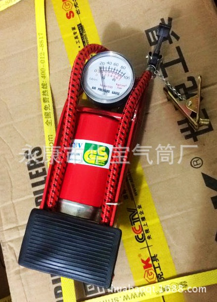 厂家直销脚踏气筒打气筒电动车气筒省力便携山地自行车红色定做