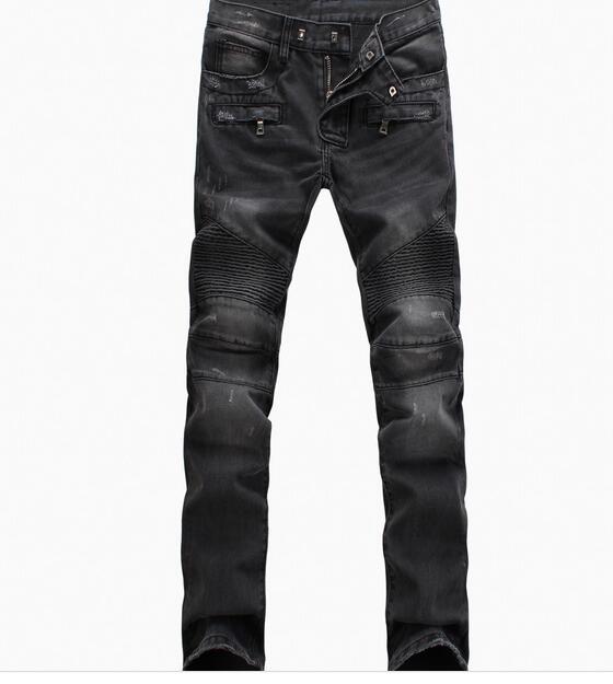 Men's jeans Light blue straight leg denim pants for men_voghion.com