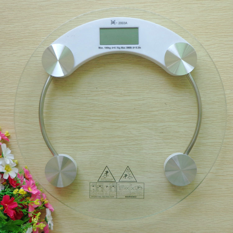 33cm gran cuerpo de vidrio escala Peso escala publicidad regalo balanza electrónica fabricante impresión balanza electrónica