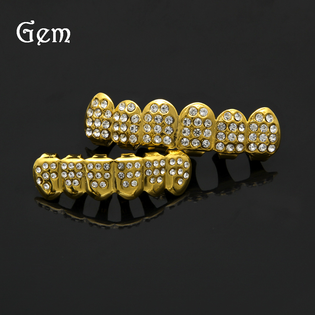 镀金嘻哈牙齿 镶钻嘻哈牙套 嘻哈人士潮流牙套
