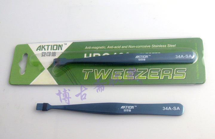 高精密炫彩不锈钢平头镊子集邮镊子 纸币镊子 邮票镊子 弯头 尖头