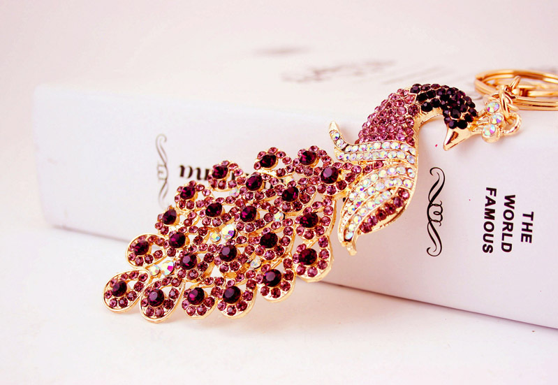 56g Weight Travel Occasion Alloy, Metal Material Animal Pattern Unisex Gender Dark Blue, Lake Blue, Pink, Purple, Blue, Yellow Color Chinese Style Creative Cute Diamond Keychain 5