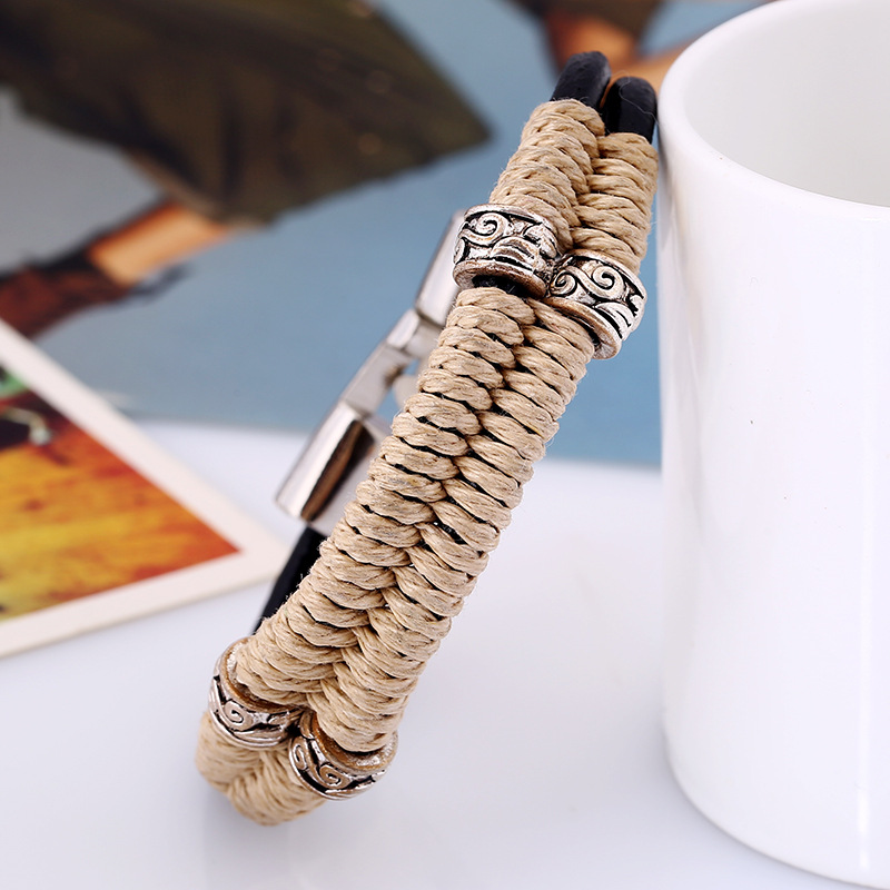 Vintage Hand Woven Cowhide Bracelet New Jewelry Wholesale