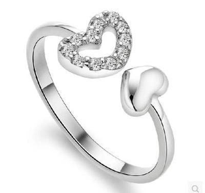 knight Jewelry factory wholesale temperament Female models Ring Hollow love Ring opening