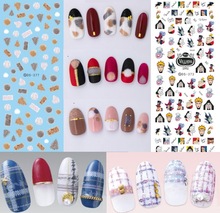 水印贴纸 贴花 指甲  仙人掌 猫咪 天鹅 美甲贴纸 DS373-384