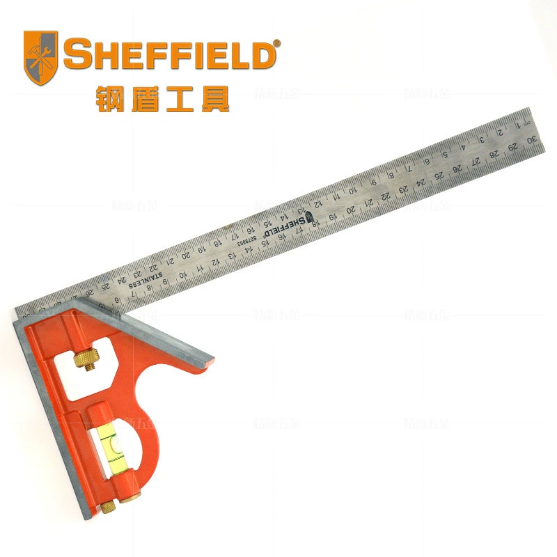 Стальной щит из нержавеющей стали многофункциональный комбинированный с прямым углом линейка 45 градусов столярный измерительный инструмент S079003