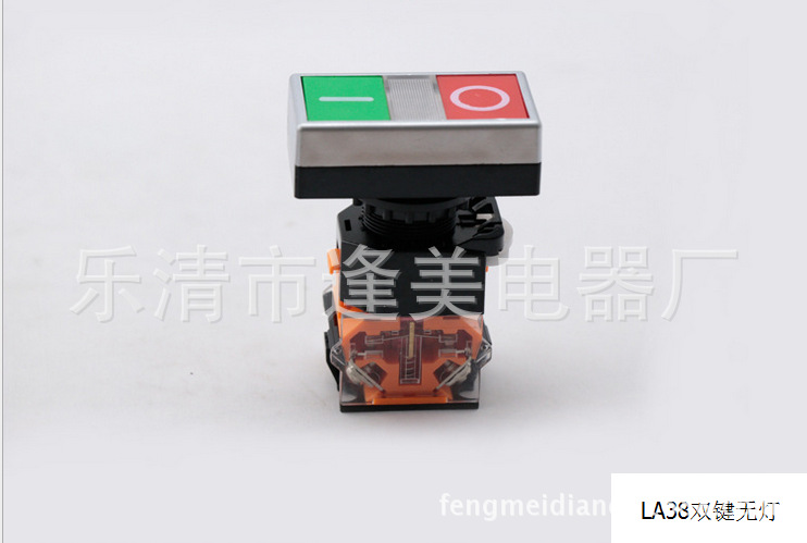 铜件银点 国产LA38-11 RG  双键复位 无灯 红 绿 按钮开关 22MM 