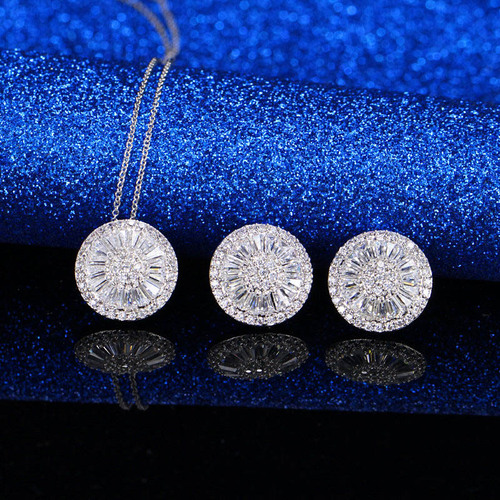 Taobao Tmall chain set kit zirconia necklace earrings Korean style fashion accessories factory direct supply wholesale