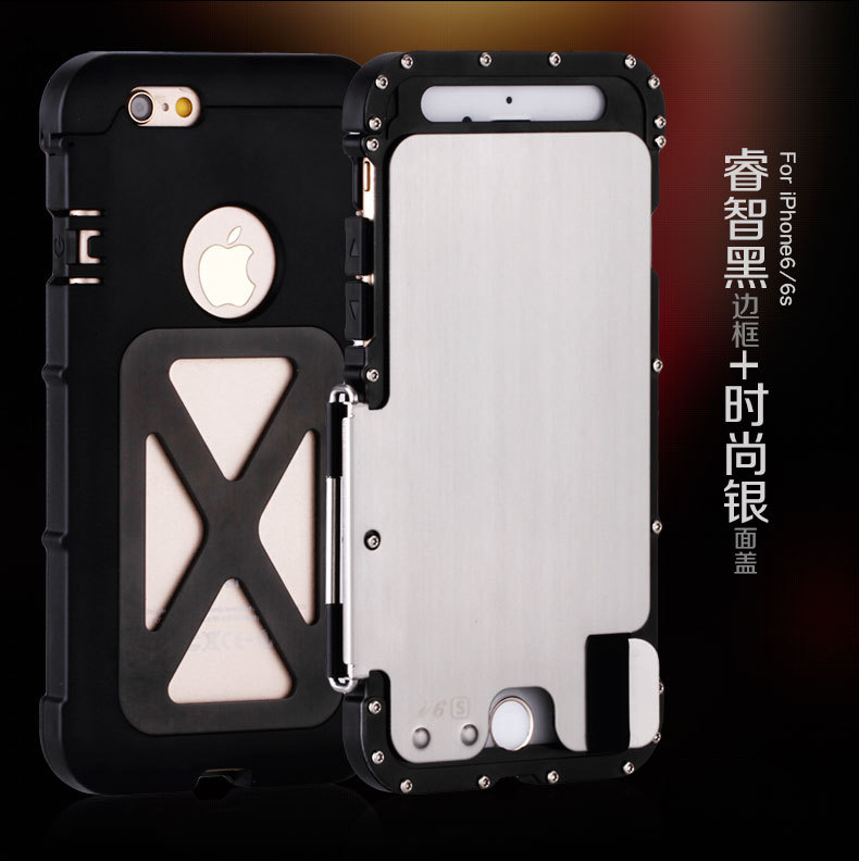 Armor King Iron Man Luxury Shockproof Stainless Steel Aluminum Metal Flip Case Cover for Apple iPhone 6S Plus/6 Plus & iPhone 6
