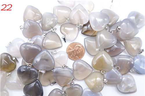 16mm Obsidian Agate Heart Pendant Crystal Natural Stone Heart Love Heart Necklace Earrings Semi-Finished Parts display picture 20