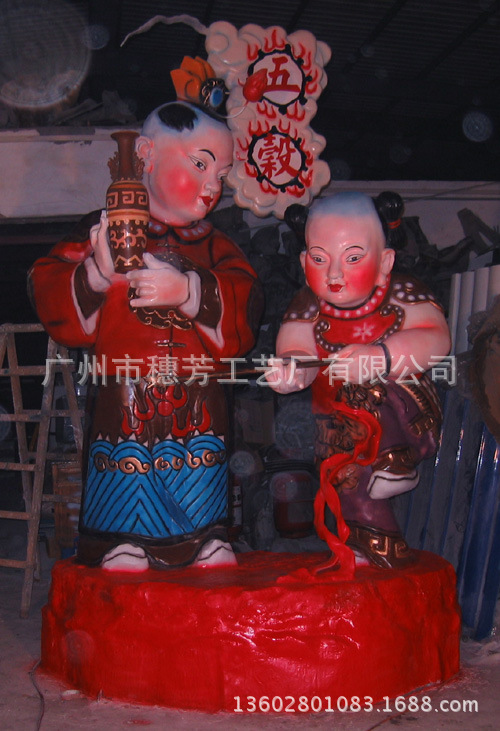批发供应童子拜年雕塑  童男童女雕塑  非洲武士  东南亚雕塑