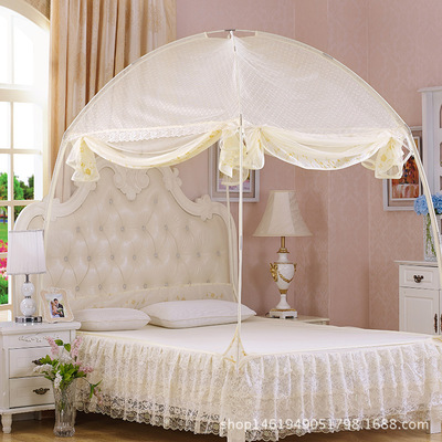 蚊帐蒙古包 拉链全封闭1.5米双人1.8m加高稳三开门固支架一件代发