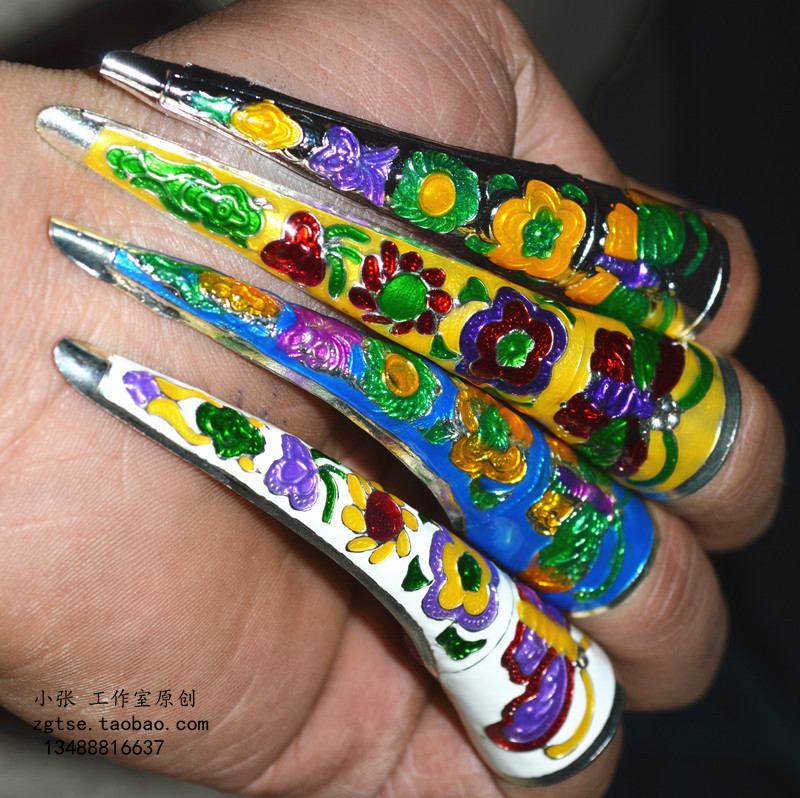 甄嬛傳護甲景泰藍指甲cos清宮千手觀音古裝飾品仿甄嬛傳假指甲套