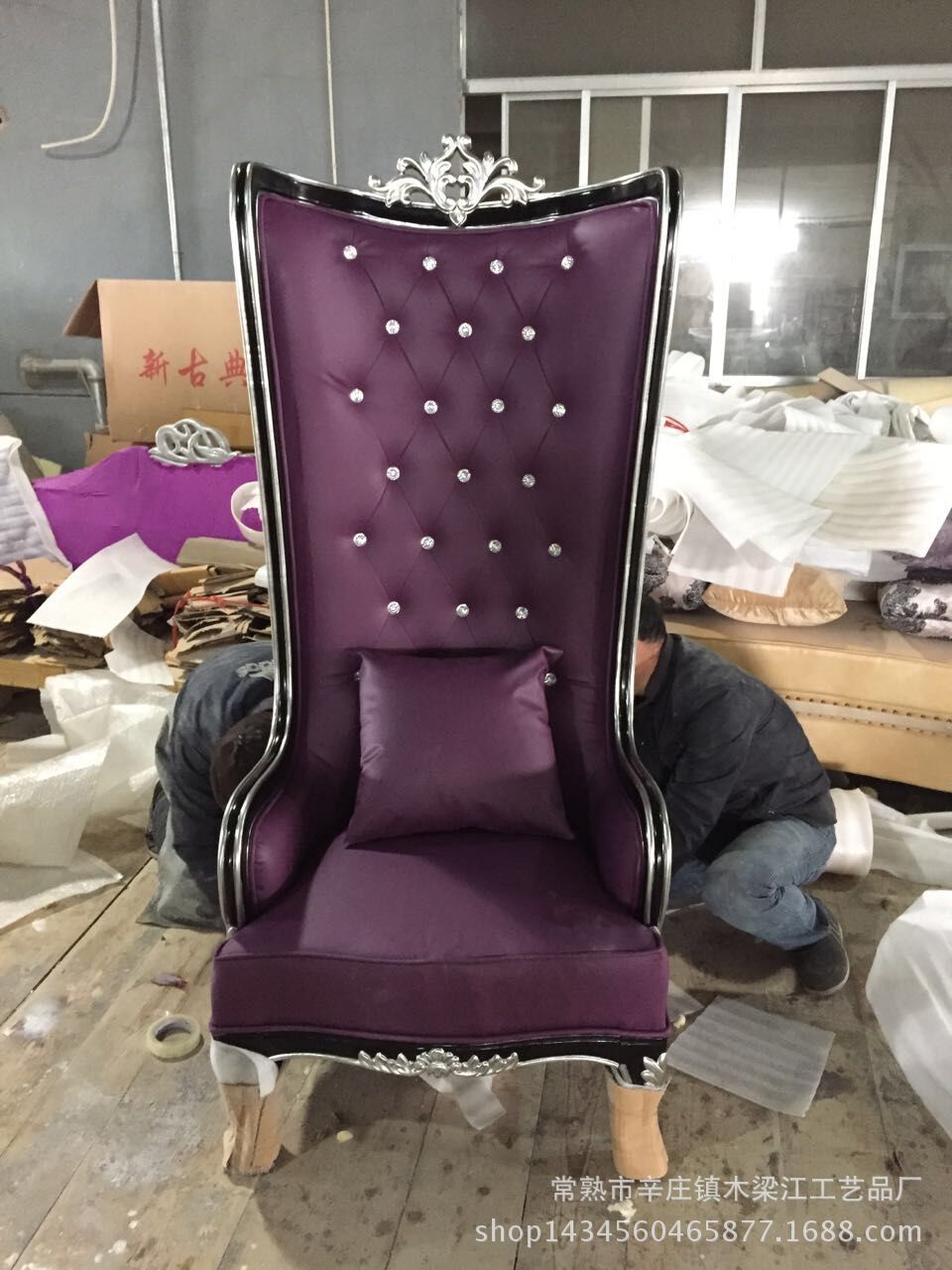 店家具_酒店会所家具形象高背椅新中式沙发椅