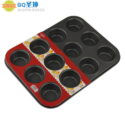 Small mini 12-piece baking pan non-stick cake mold Mini cake mold 12-piece muffin cup non-stick coated baking pan