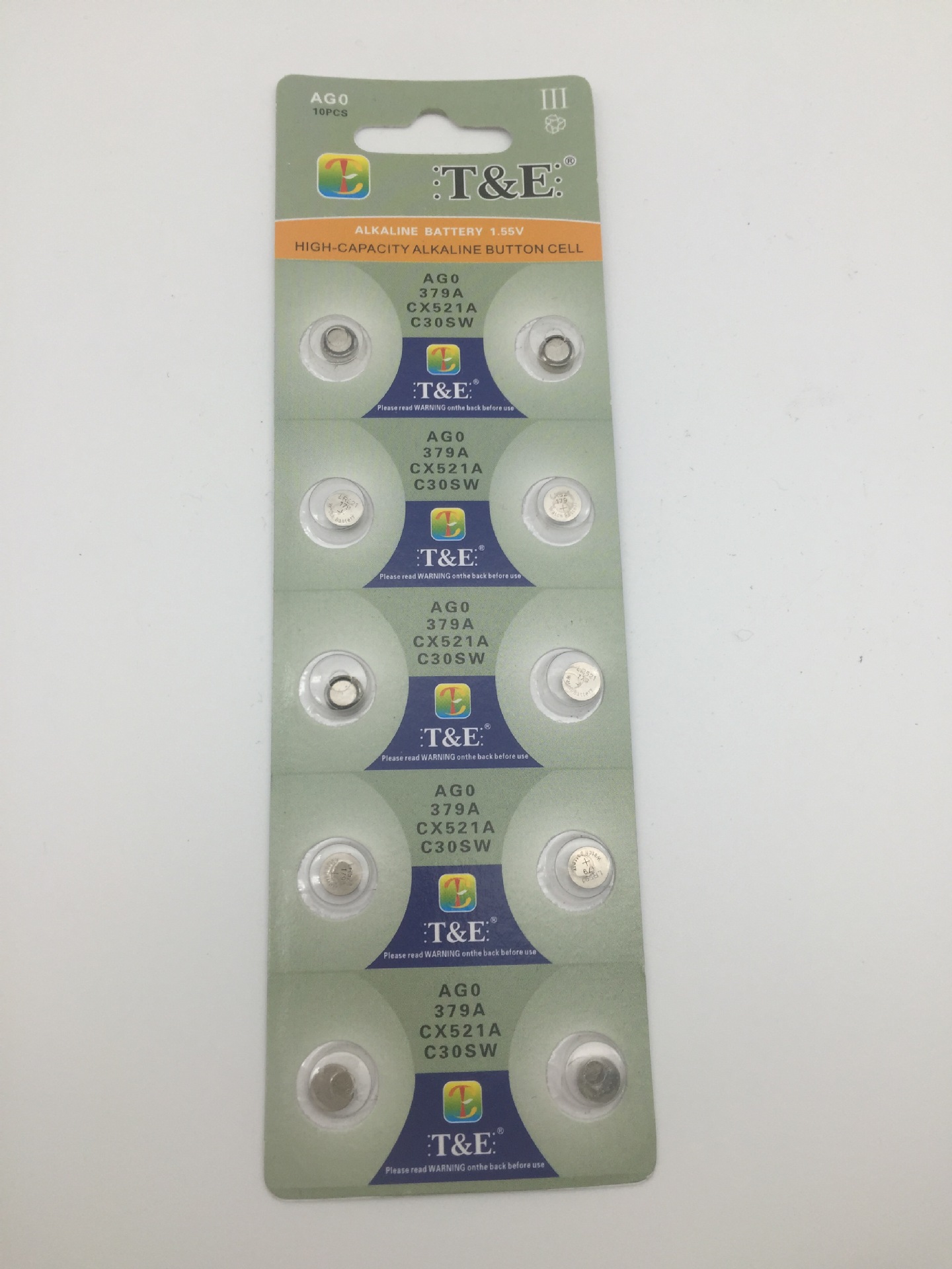 天益TE第三代AG0/LR521钮扣电池卡装钮扣电池耐用持久电子高容量