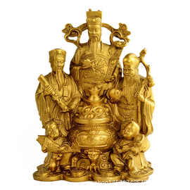 批发铜器黄铜财神福禄寿佛像聚宝盆摆设饰品礼品工艺品不含税