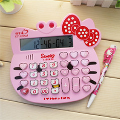 Voice Prompt Calculator/Calculator with Cute Cartoon Design, Big Buttons, and Piano Sound - KT-3300, Cute Cat Style