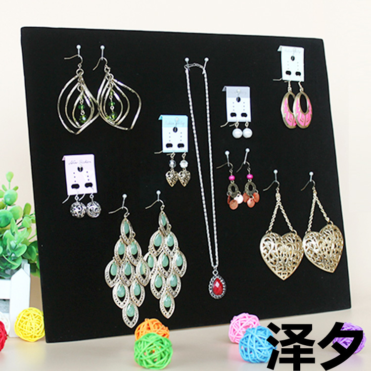 唯美韩版黑绒展示配大头针插空板 手机挂件钥匙扣折叠空板 空板