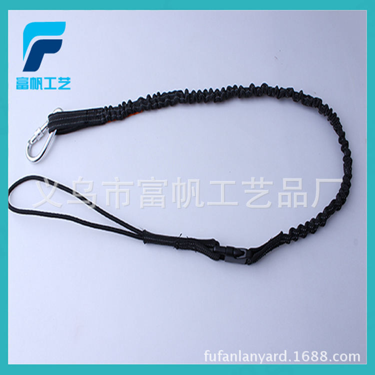 富帆工厂定制绿色黑色登山钩户外安全松紧工具绳带高空工作吊工具