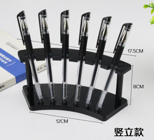 6-position transparent plastic pen holder pen holder eyebrow pencil holder makeup display stand ballpoint pen stationery fan-shaped display stand wholesale