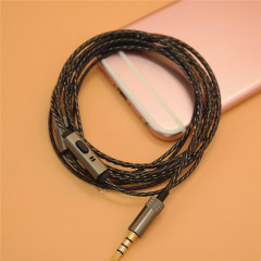 New style with microphone headphone wire DIY transparent twisted semi-finished wire oxygen-free copper headphone audiophile wire 