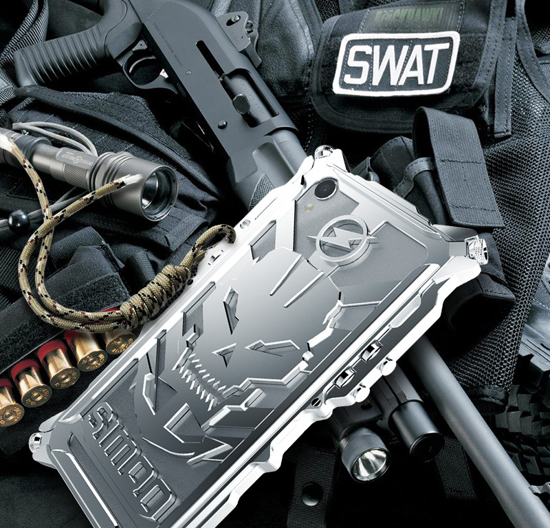 SIMON Mechanical Arm Skull Punk Premium Aluminum Metal Bumper Shockproof Case Cover for OPPO R9