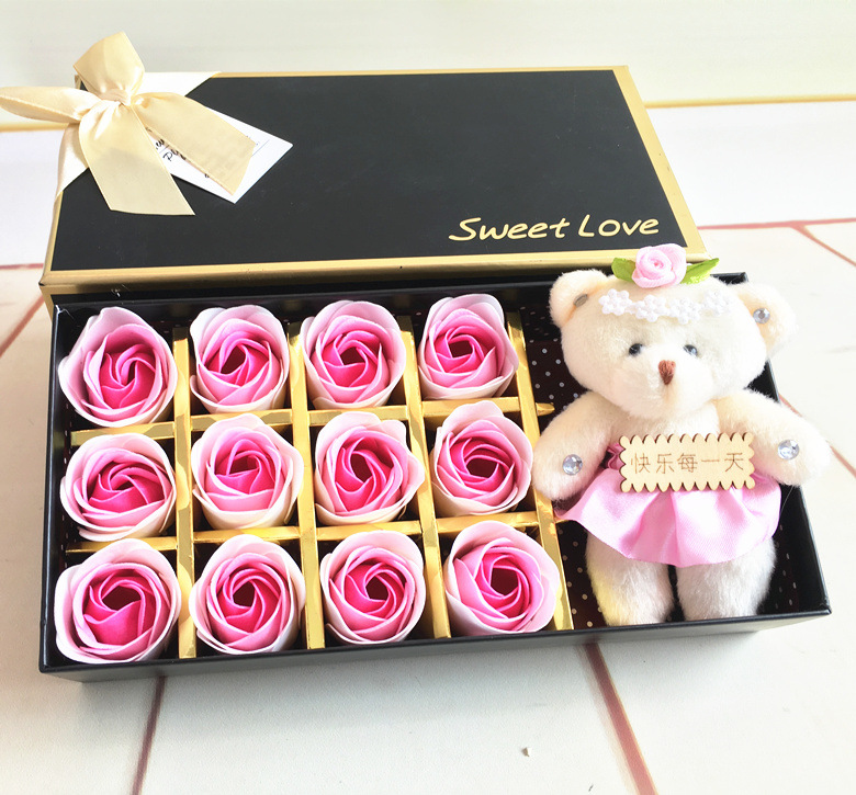 12朵加小熊白包粉