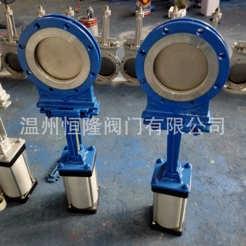 厂家直销刀型闸阀气动DN200 排渣气动刀型闸阀煤粉双作用气缸排污
