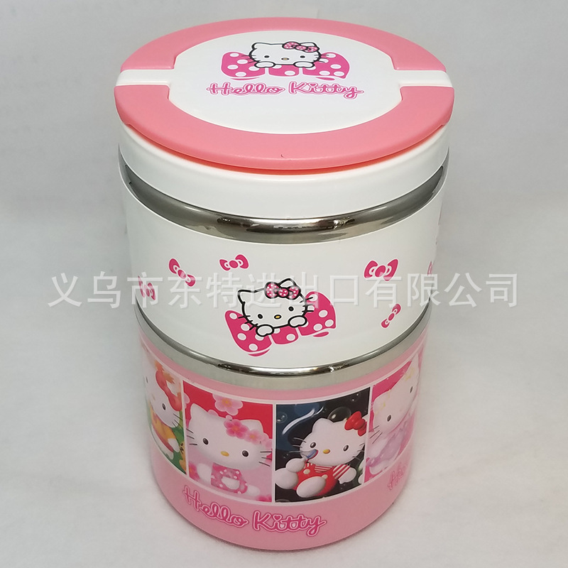 Stainless steel round lunch box in cartoon shape, children's Frozen Big white robot cat food box, student picnic lunch box detail image 9