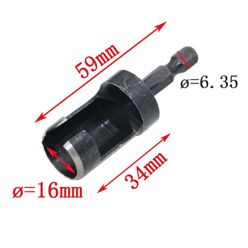 Carbon steel cork cutter, cork drill, woodworking drill bit, cylindrical wood tenon drill bit, hexagonal handle reamer drill
