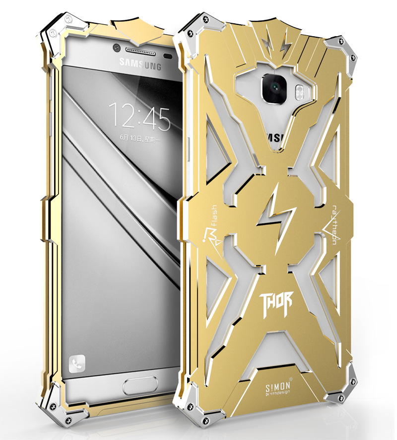 SIMON THOR Aviation Aluminum Alloy Shockproof Armor Metal Case Cover for Samsung Galaxy C7 C7000