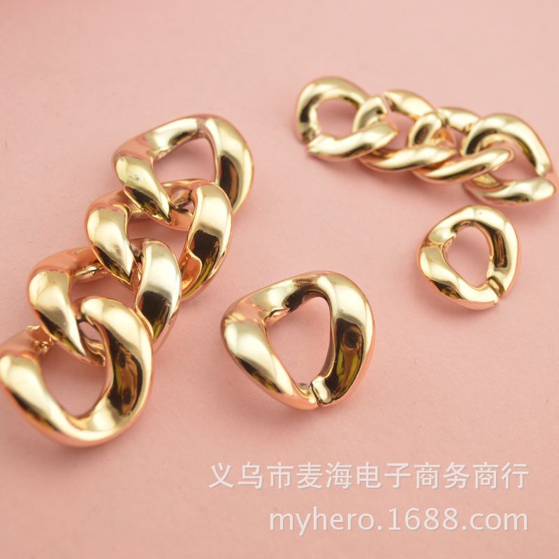 8202-UV电镀链扣 O形圆形链条服装辅料鞋扣 diy手工饰品材料配件