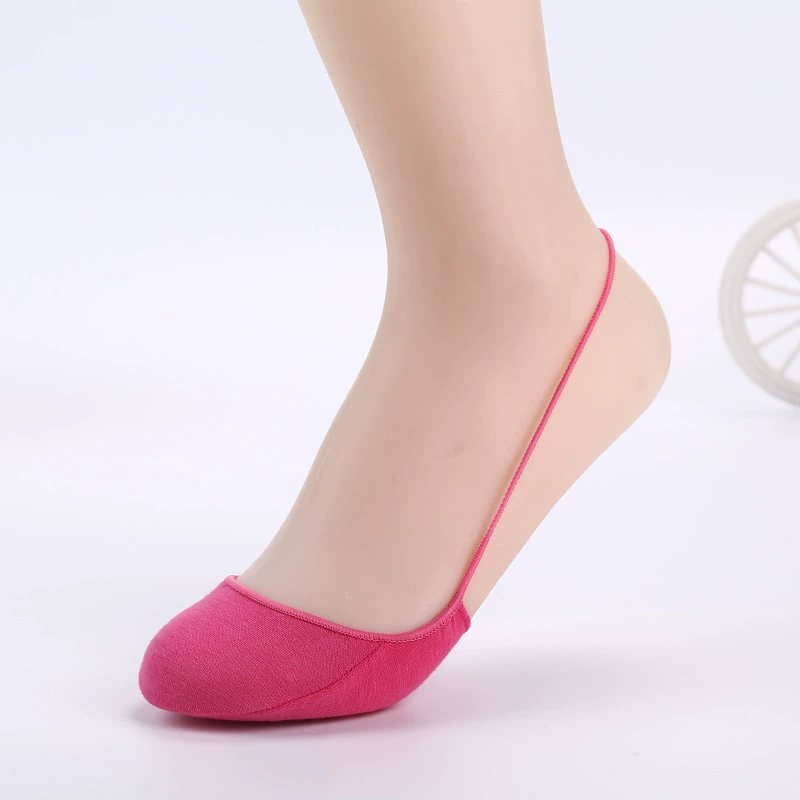 Half-foot invisible socks (Foot Charm) women's cotton no-show anti-slip, one size