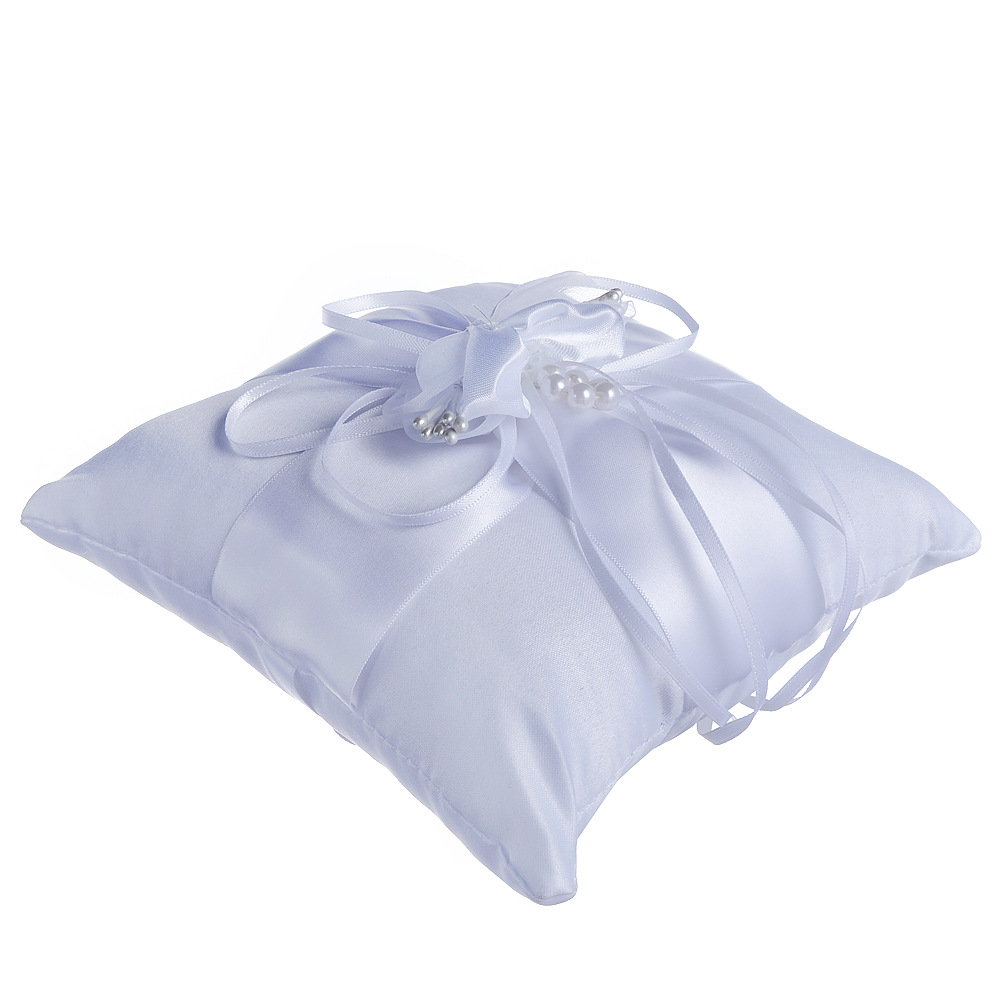 Creative White Flower Bud Wedding Bridal Ring Pillow Wedding Supplies Wholesale display picture 4