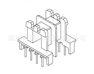 EF25型YC-EF-2516-2 4+4P双槽骨架BOBBIN,厂家直销变压器电感底坐