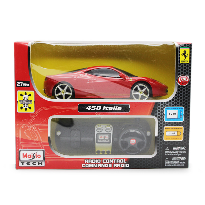 美驰图 1:24拉法458遥控车合金儿童玩具汽车模型节日新年礼物