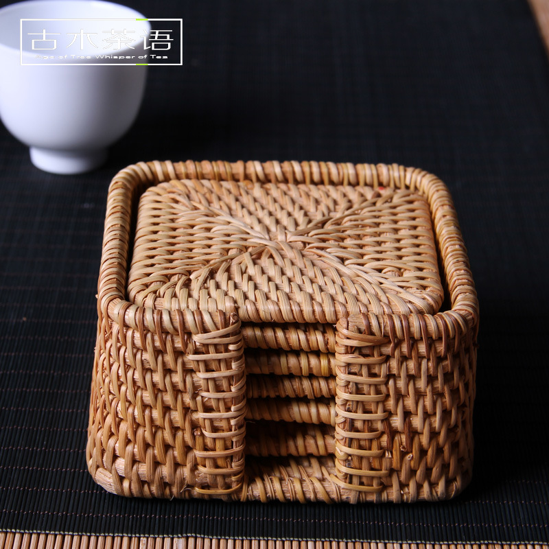 方形藤垫古木茶语茶具茶道配件零配越南壶垫茶垫紫砂壶垫