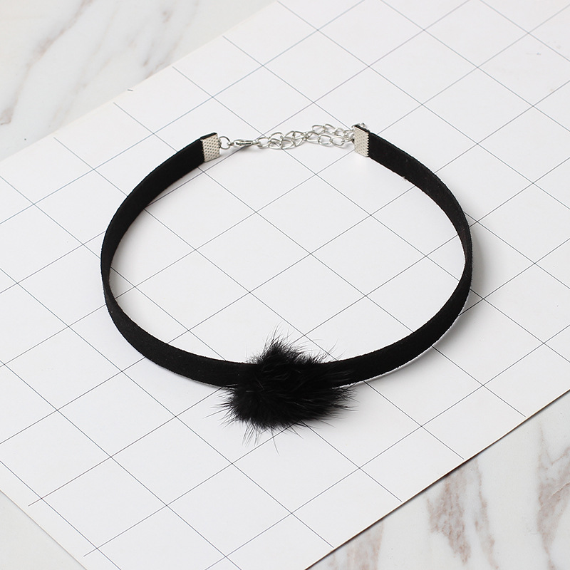4g Weight Necklace Classification Wedding, Travel Occasion Women'S Gender Plating Design Coffee, Grey, White, Black Color Fashion Velvet Rabbit Bandage Necklace 6