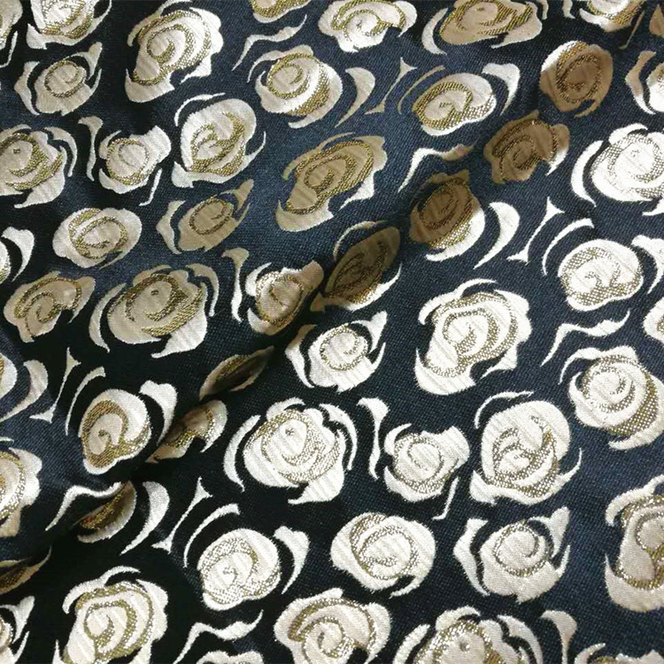 厂家现货 高品质色织提花面料 服装箱包用布 高档金银丝提花布